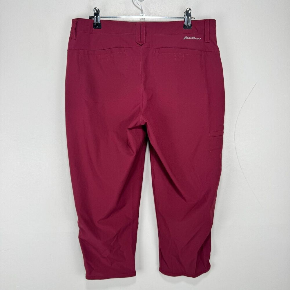 Eddie Bauer Cropped Traveler Pants Women Size 6 Maroon Pink Wicking Stretch - Picture 6 of 10